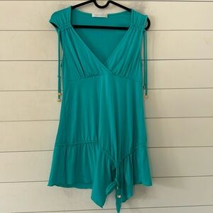 Seafolly Australia size 7/8 Mini Swim Dress Coverup Aqua Blue